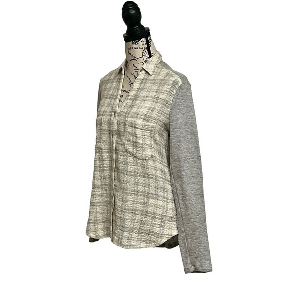 Holding Horses Forsby Plaid Button Up Tunic Blouse S Gauze Lagenlook Minimalist - Picture 3 of 10